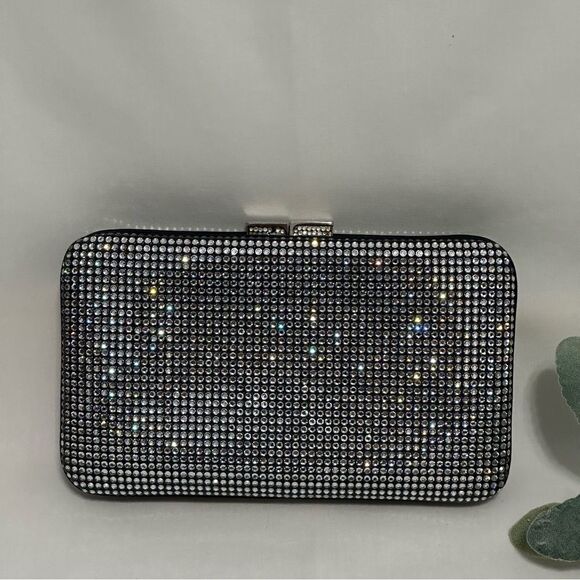 Judith Leiber Swarovski Crystal Evening Bag Clutch with Chain Mirror Comb Glam - Picture 5 of 16